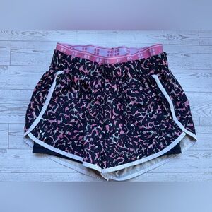 Sweaty Betty Pink & Black Patterned Athletic Shorts